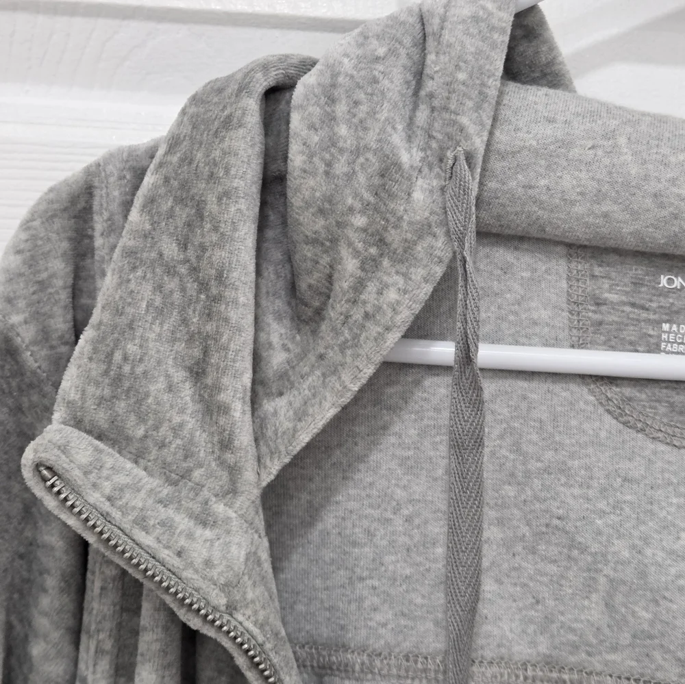 Jones New York Sport Velour Hoodie Gray Zip Front SZ 1X - Picture 13 of 15